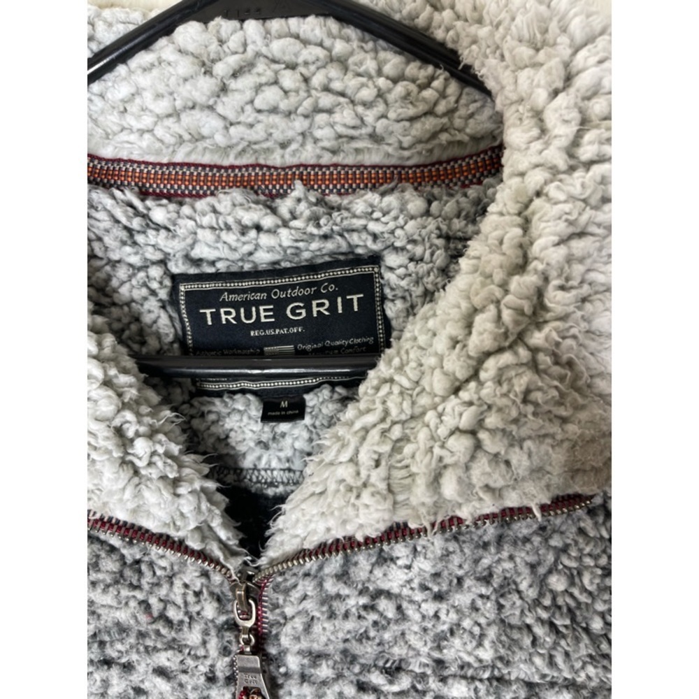 True Grit Men’s Sherpa Frost Tipped Pile 1/4 Pullover Jacket - Picture 3 of 4
